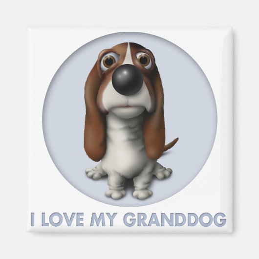 Basset Hound Granddog Magneet (Voorkant)