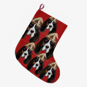 BASSET HOUND    GROTE KERSTSOK (Voorkant (Hangend))