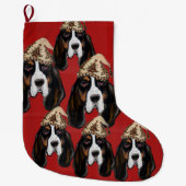 BASSET HOUND    GROTE KERSTSOK (Voorkant)