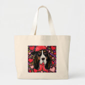 Basset Hound Grote Tote Bag (Voorkant)