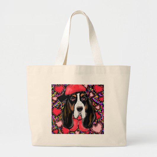 Basset Hound Grote Tote Bag (Voorkant)