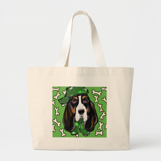 Basset Hound Grote Tote Bag (Voorkant)