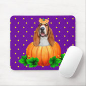 Basset Hound Halloween Jack-O-Lantern Muismat (Met muis)