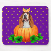 Basset Hound Halloween Jack-O-Lantern Muismat (Voorkant)