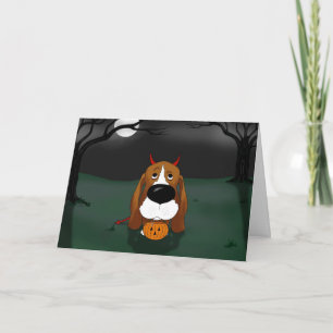 Basset Hound Halloween Kaart