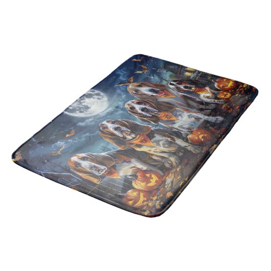 Basset Hound Halloween Spooky Badmat (Gekanteld)