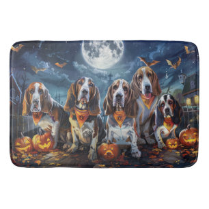 Basset Hound Halloween Spooky Badmat