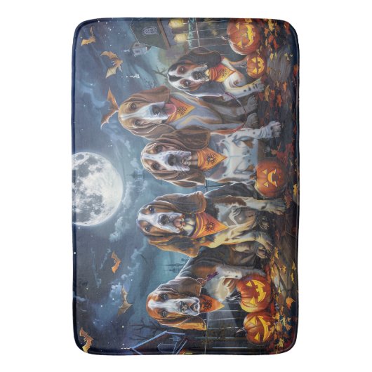 Basset Hound Halloween Spooky Badmat (Voorkant Verticaal)