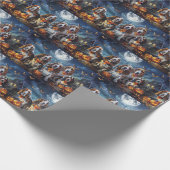 Basset Hound Halloween Spooky Cadeaupapier (Hoek)