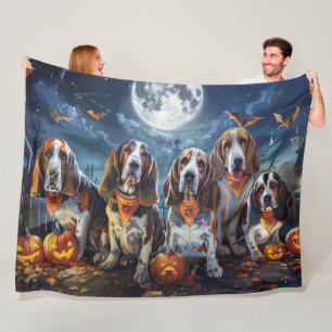 Basset Hound Halloween Spooky Fleece Deken