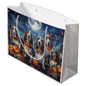 Basset Hound Halloween Spooky Groot Cadeauzakje (Achterkant Gekanteld)