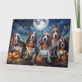 Basset Hound Halloween Spooky Kaart (Voorkant)