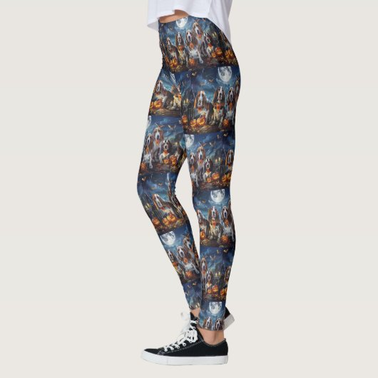 Basset Hound Halloween Spooky Leggings (Links)