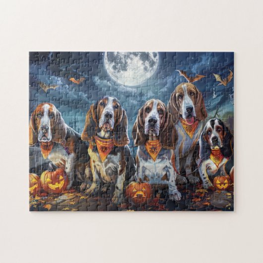 Basset Hound Halloween Spooky Legpuzzel (Horizontaal)