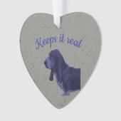  Basset Hound-halsbandlabel Ornament (voorkant)