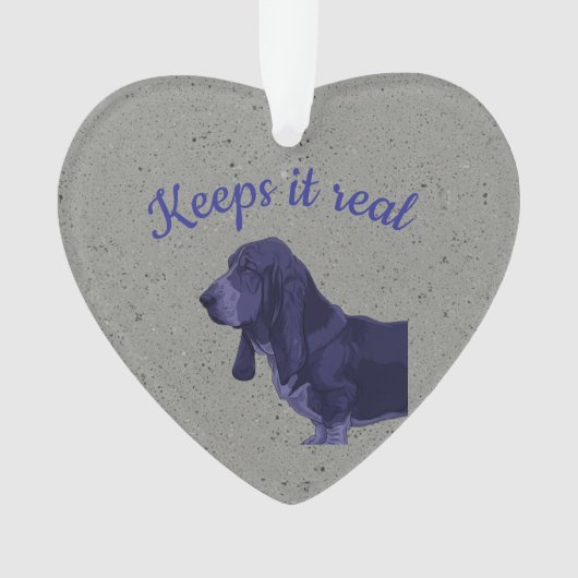  Basset Hound-halsbandlabel Ornament (voorkant)