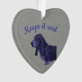  Basset Hound-halsbandlabel Ornament (voorkant)