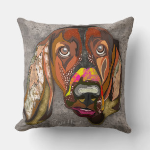 Basset Hound handgeschilderd Sierkussen