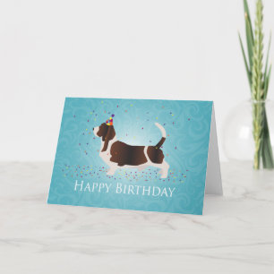 Basset Hound Happy Birthday Design Kaart