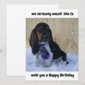 Basset hound Happy Birthday-kaart (Voorkant / Achterkant)