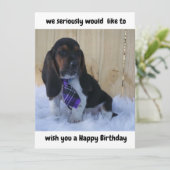 Basset hound Happy Birthday-kaart (Staand voorkant)