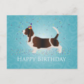 Basset Hound Happy Birthday-ontwerp Briefkaart (Voorkant)
