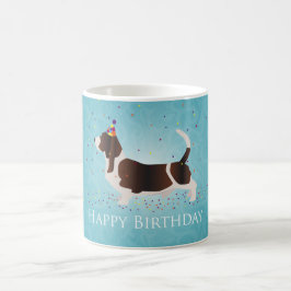 Basset Hound Happy Birthday-ontwerp Koffiemok