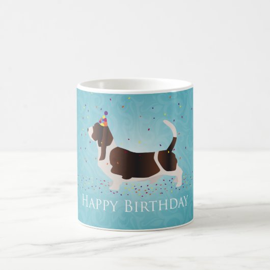 Basset Hound Happy Birthday-ontwerp Koffiemok (Center)