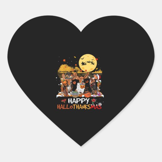 Basset Hound Happy Hound Bedankt Halloween Hart Sticker (Voorkant)