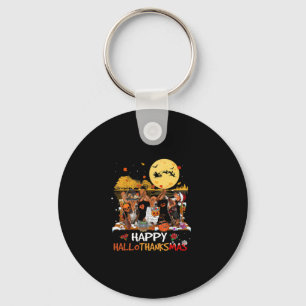 Basset Hound Happy Hound Bedankt Halloween Sleutelhanger