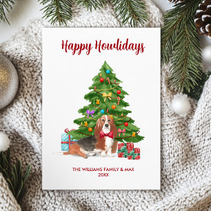 Basset Hound Happy Howlidays Kaart