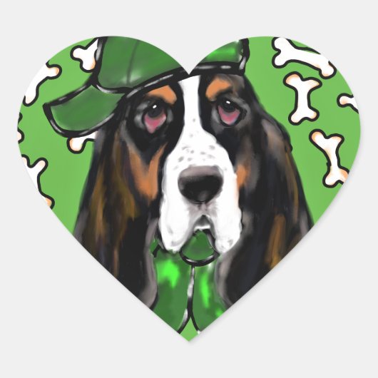 Basset Hound Hart Sticker (Voorkant)