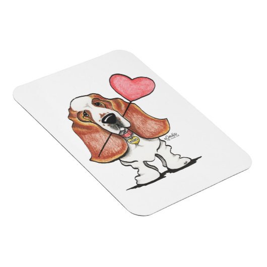 Basset Hound Heart Ballon Magneet (Rechterzijde)