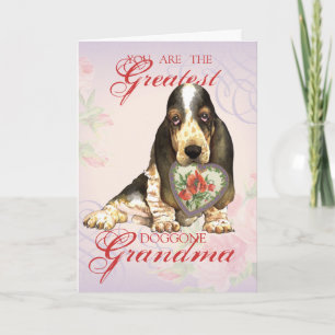 Basset Hound Heart Grandma Kaart