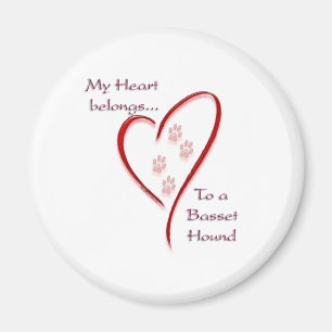 Basset Hound Heart hoort erbij Magneet