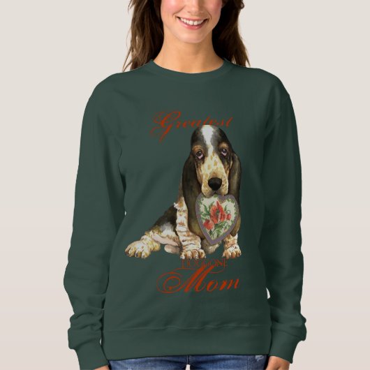 Basset Hound Heart Mam Long Slapt T-Shirt (Voorkant)