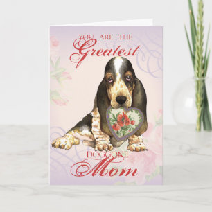 Basset Hound Heart mama Kaart