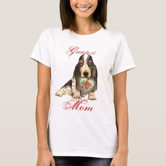 Basset Hound Heart mama T-shirt (Voorkant)