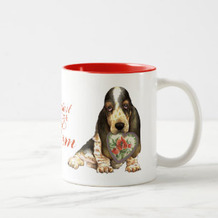Basset Hound Heart mama Tweekleurige Koffiemok
