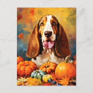 Basset Hound herfst Thanksgiving Briefkaart