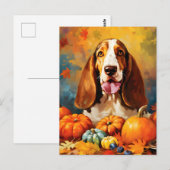 Basset Hound Herfst Thanksgiving  Briefkaart (Voorkant / Achterkant)
