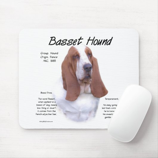 Basset Hound History; Alles over Basset Hounds Muismat (Met muis)