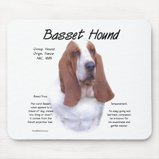 Basset Hound History; Alles over Basset Hounds Muismat (Voorkant)