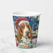 Basset Hound Holiday Baking: Feestelijke Kerst Papieren Bekers (Voorkant)