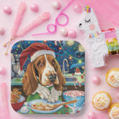 Basset Hound Holiday Baking: Feestelijke Kerst Papieren Bordje (Feest)