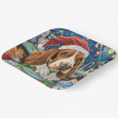 Basset Hound Holiday Baking: Feestelijke Kerst Papieren Bordje (Gebogen)