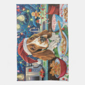 Basset Hound Holiday Baking: Feestelijke Kerst Theedoek (Verticaal)