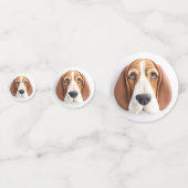 Basset Hound Hond 3D Geïnspireerd Confetti (Achterkanten)