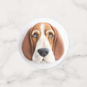 Basset Hound Hond 3D Geïnspireerd Confetti (Kleine voorkant)