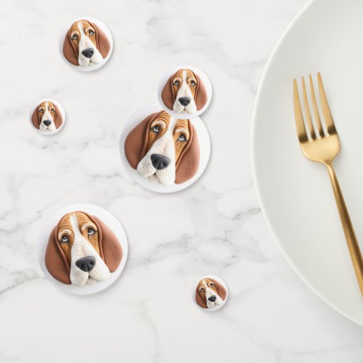 Basset Hound Hond 3D Geïnspireerd Confetti (Groep)